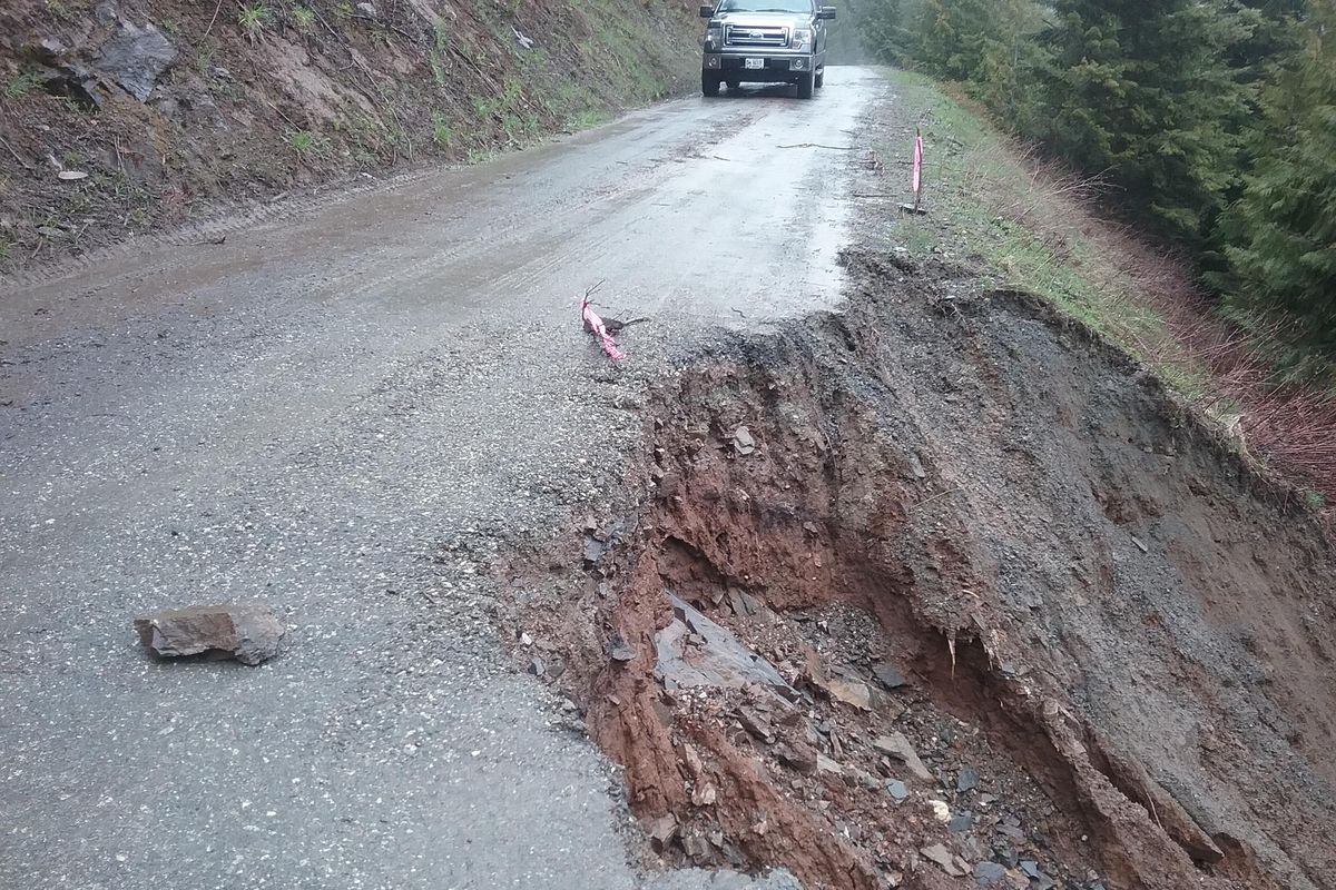 Landslides are forcing closure of some Forest Service roads, such Prospector Creek Road in the St. Joe Ranger District. (U.S. FOREST SERVICE)