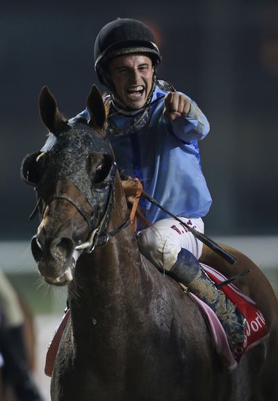 Jockey William Buick and Prince Bishop won the Dubai World Cup. (Associated Press)