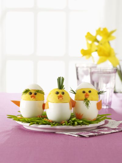 “Egg chicks” are created by adding facial features, and personality, to traditional deviled eggs.