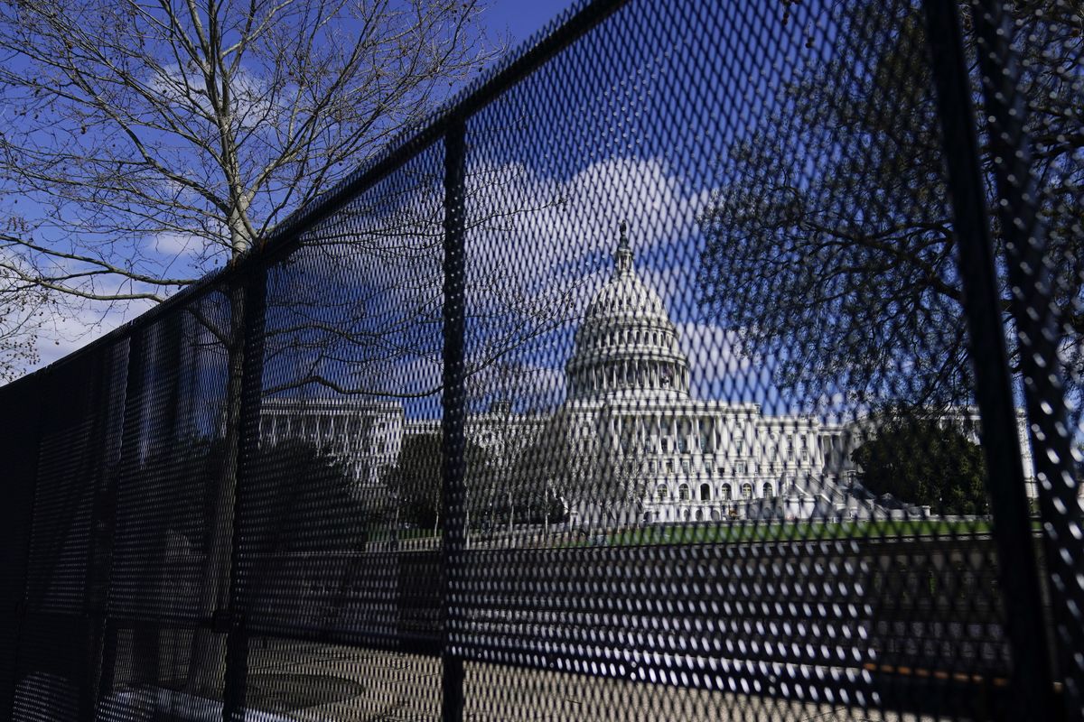 The U.S. Capitol is seen behind security fencing April 2 on Capitol Hill in Washington.  (Carolyn Kaster)