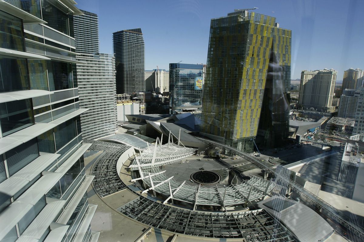 Veer Towers, right, and the Vdara Hotel, left, can be seen from the window of a suite in the Aria Hotel and Casino at CityCenter in Las Vegas. Associated Press photos (Associated Press photos)