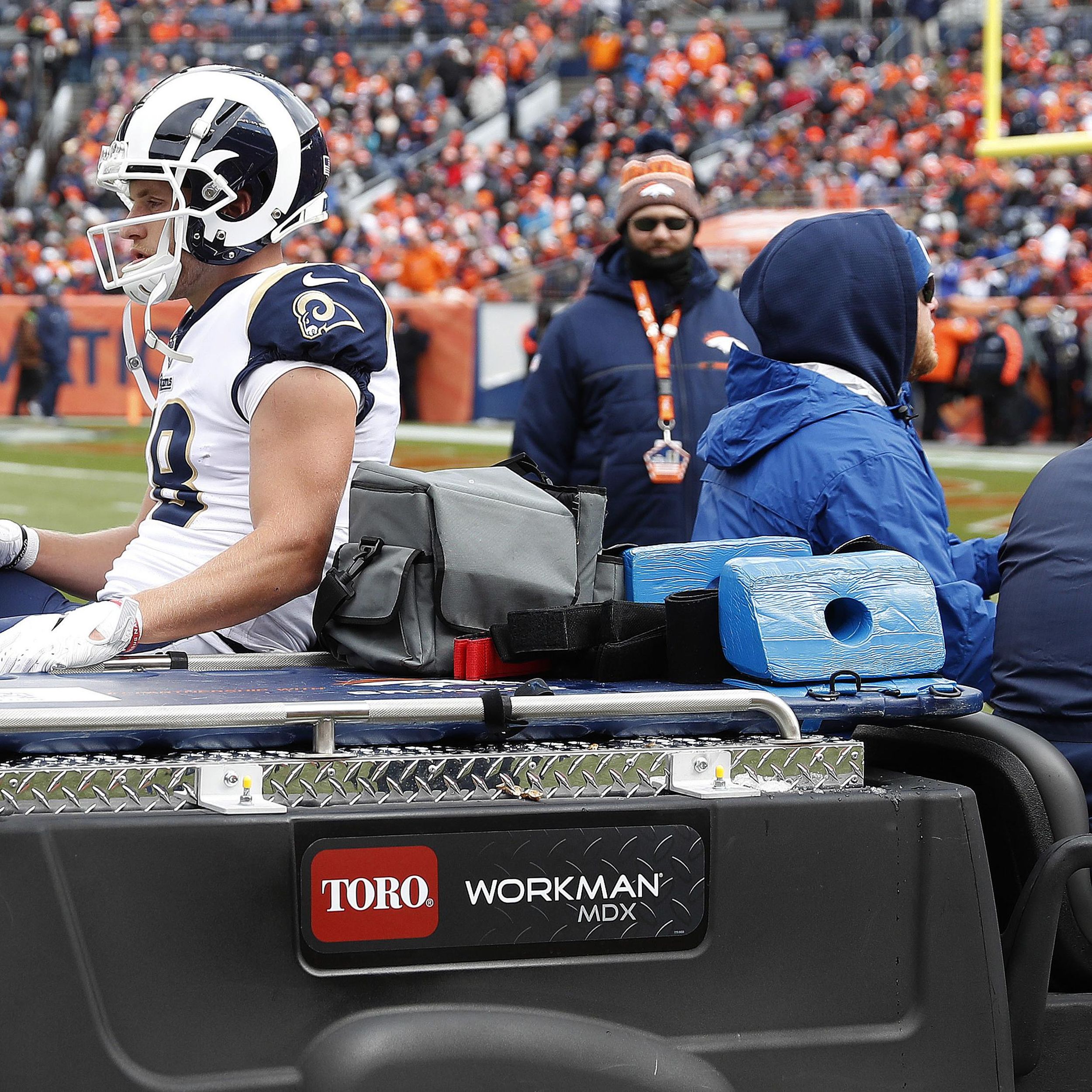 Rams WR Cooper Kupp carted off after horse-collar tackle, but