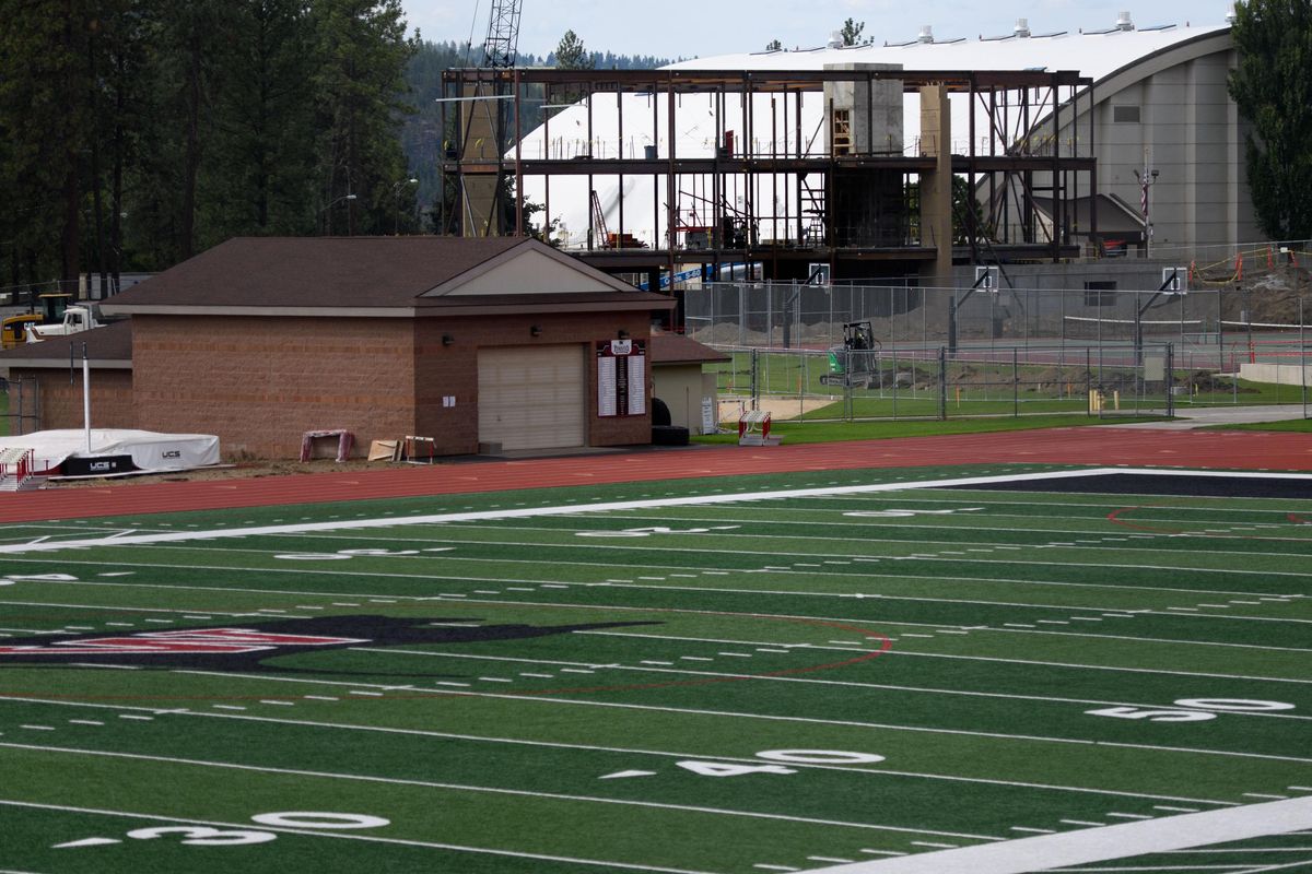 Whitworth’s new Athletics Leadership Center will be finished in April of 2020. (Tyler Tjomsland / The Spokesman-Review)