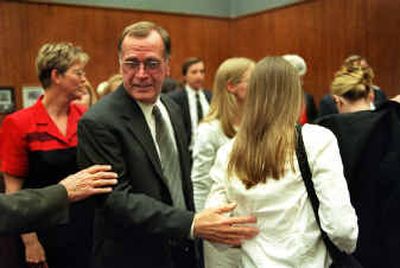 
Jim Shively, shown at his swearing-in ceremony at the U.S. Courthouse in Spokane in 2000, was an Air Force pilot in the Vietnam War. Six months after his deployment, his F-105 was shot down over North Vietnam on May 5, 1967.
 (File/ / The Spokesman-Review)