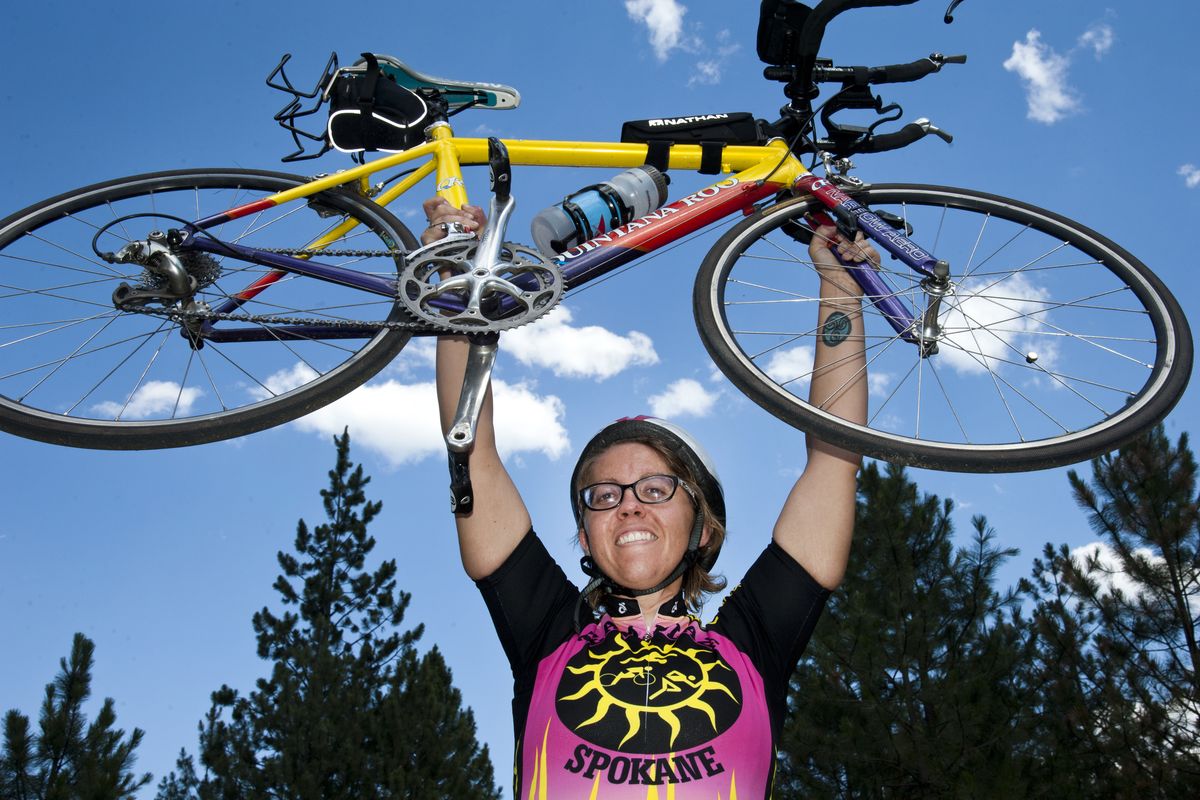 Megan Steeber, of Spokane, who once weighed 345 pounds, lost 175 pounds and began training for endurance events. Steeber, 37, will compete in her first Ironman-length triathlon on Sunday in Coeur d’Alene, joining about 2,000 others. (Dan Pelle)