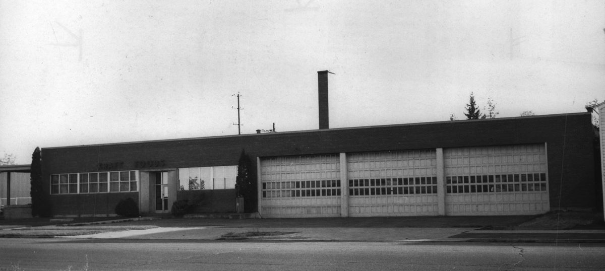 1967: The commercial building at 122 E. Montgomery Ave. was built for Kraft Foods in 1949, providing warehouse and office space for the business that pioneered shelf-stable cheese products that became a staple of the American diet in the 20th century. Besides product storage and delivery, the facility served as office space for salesmen who visited stores and wholesalers around the region. In 1967, the building was purchased by Merrill P. Womach to house his National Music Service, Inc., which provided music playback equipment and recorded music to funeral homes and other businesses throughout the United States.  (Spokesman-Review photo archives)