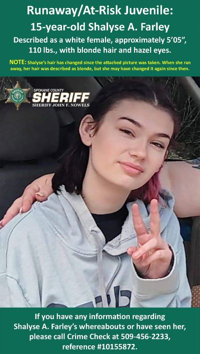 Shalyse Farley  (Courtesy of Spokane County Sheriff's Office)