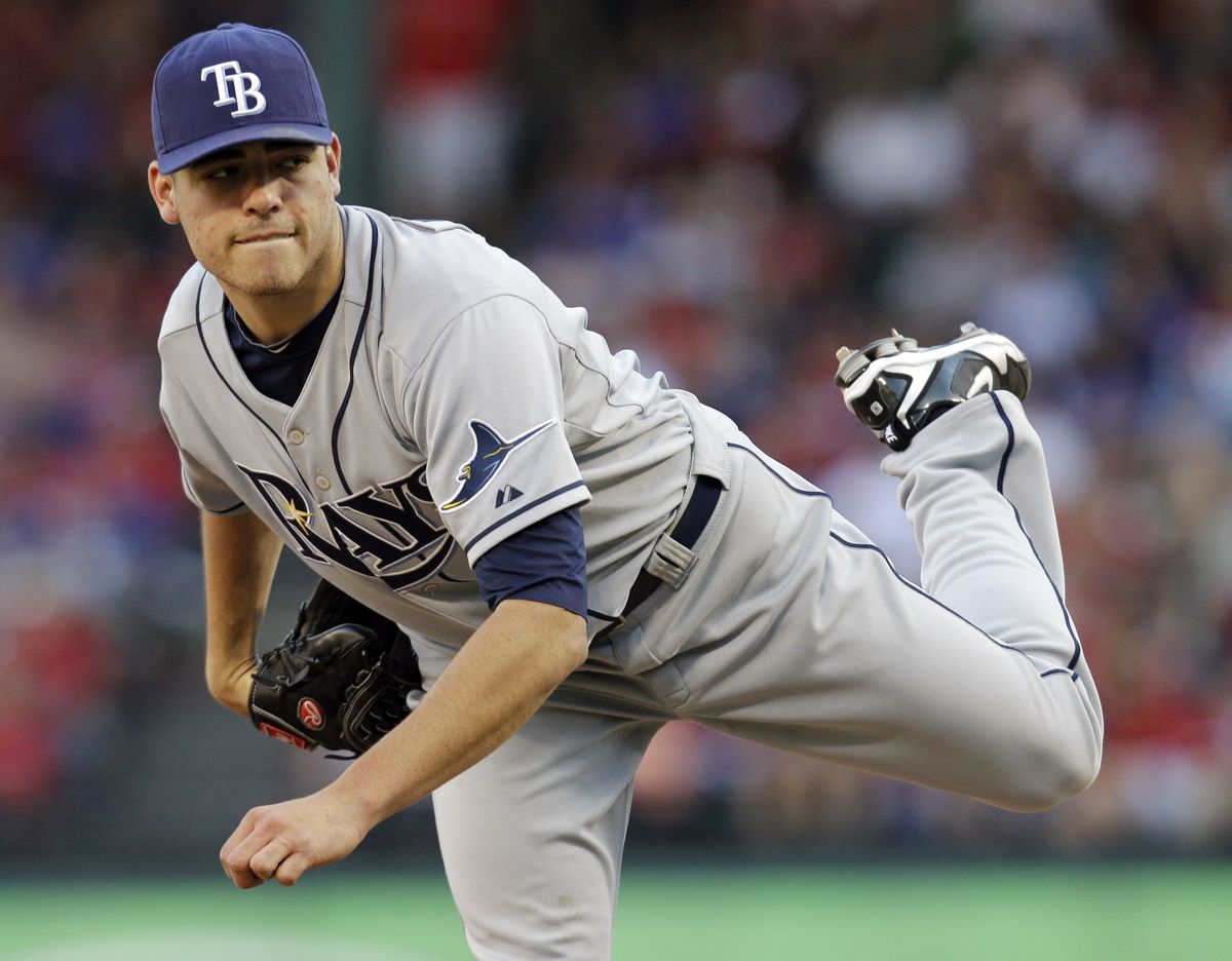 Matt Moore pitched the Rays past the Rangers in his second big league start. (Associated Press)