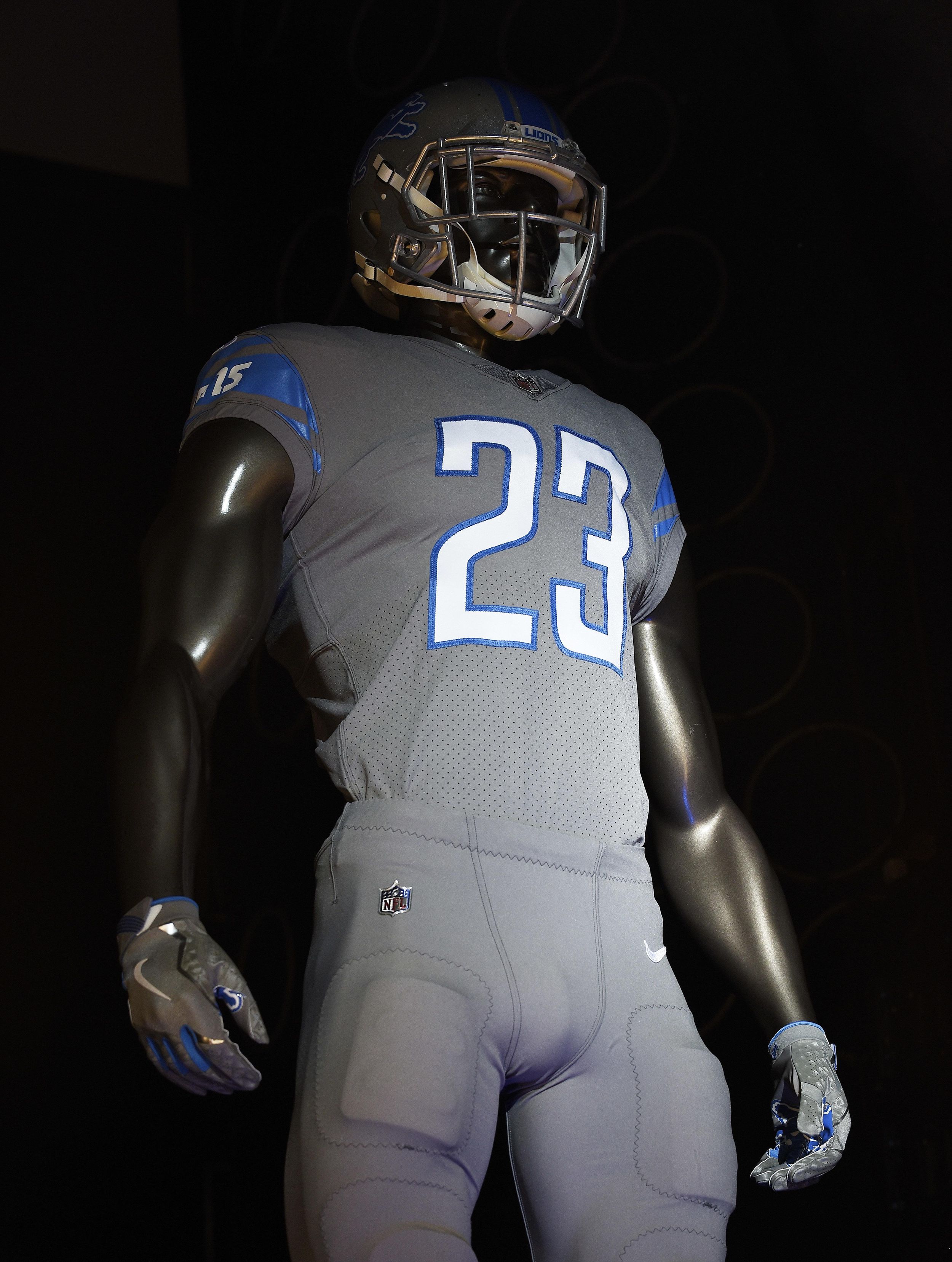 Closer look: Detroit Lions color rush uniforms