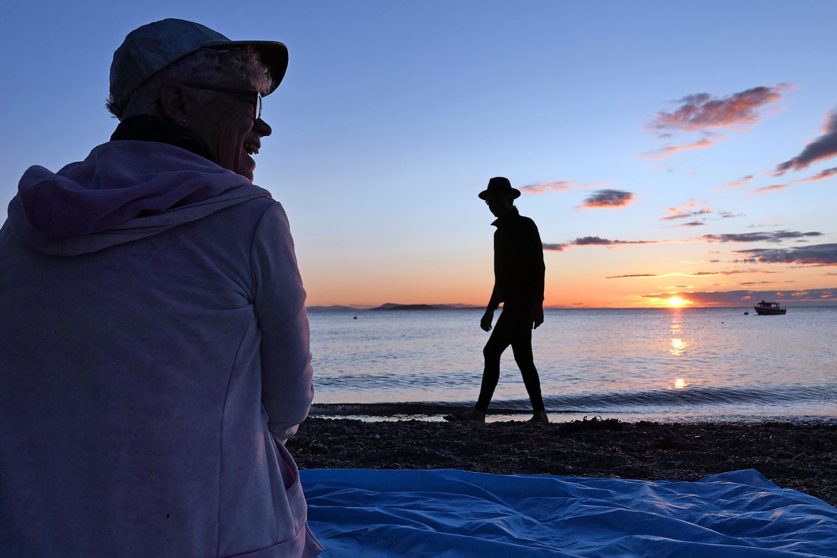 The sun sets after 9 p.m. on the beach at Lummi Island. (John Nelson)