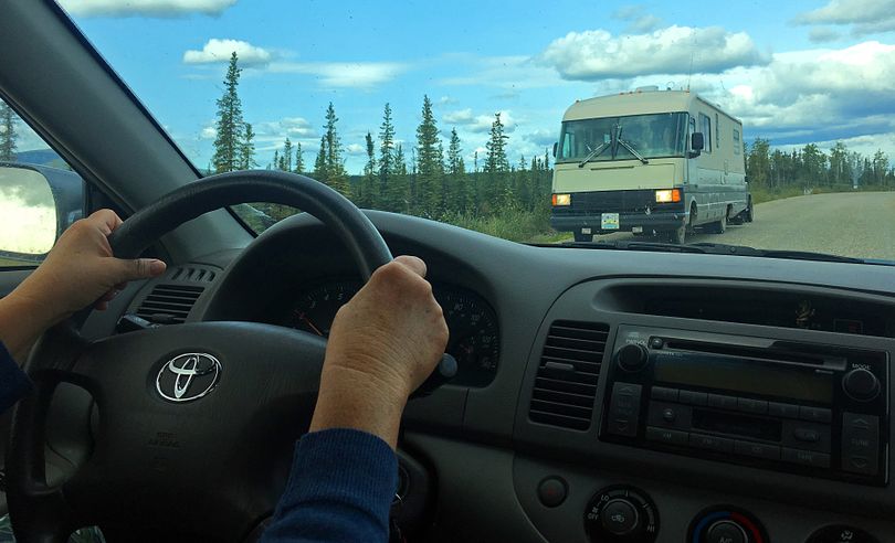 Traveling through the Yukon, one of the many RVs on the road. (John Nelson)