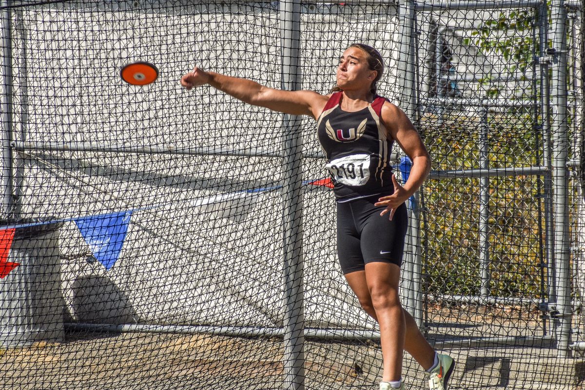 University’s Addy MacArthur won the State 3A girls discus Friday in Tacoma with a throw of 134 feet, 3 inches.  (Keenan Gray/For The Spokesman-Review)