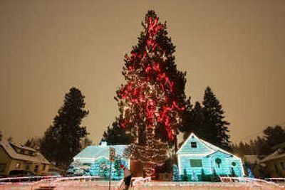 
For the second straight year, Josh Adams created and organized a light show choreographed to music at his mother Karen's house at 2806 E. 17th Ave. and at her neighbor's, Tanya Jackson's house at 2728 E. 17th Ave. Special to 
 (Photos by Young Kwak Special to / The Spokesman-Review)