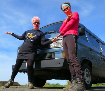 Going Mobile's Leslie Kelly and John Nelson are Peace Van fans from way back in 2018. This shot was taken on the Washington state coast. (John Nelson)