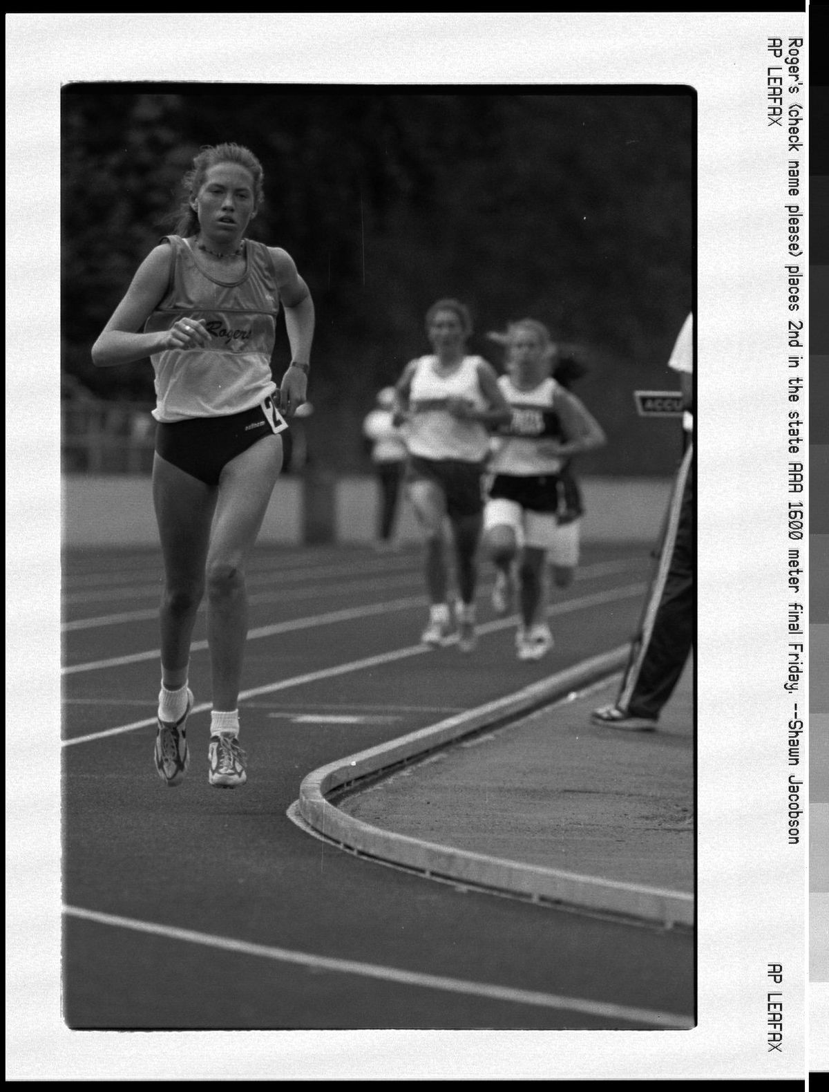 Then: In 1993, Rogers junior Jessica Fry finished second in state 3,200 meters. (File)