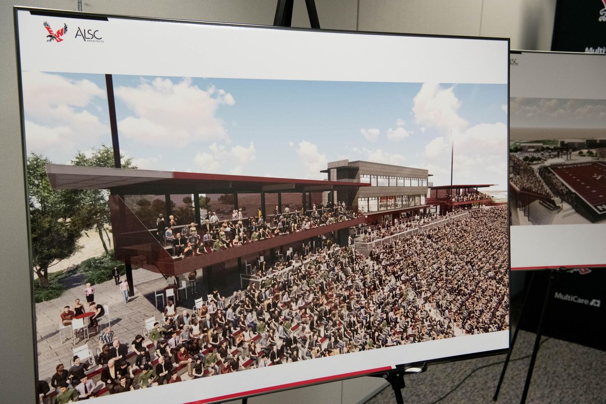 EWU staff and supporters check out renderings of EWU