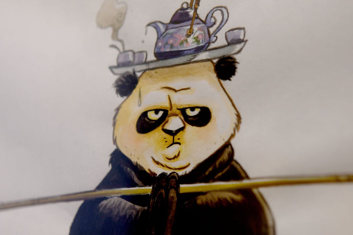 An original sketch for "Kung Fu Panda" is on display at the Northwest Museum of Arts and Culture for its new exhibit, "DreamWorks Animation: The Exhibition, Journey From Sketch to Screen," in Spokane on Thursday, March 24, 2022.  (Kathy Plonka/The Spokesman-Review)