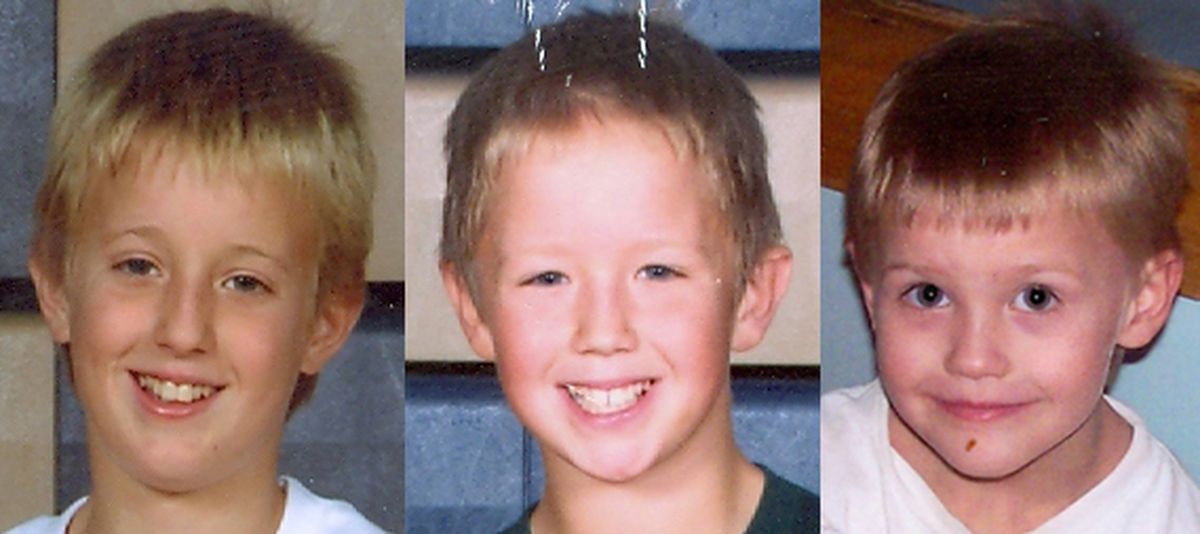 From left are 13-year-old Colton Morgan, 10-year-old Hunter Morgan and 5-year-old Gage Morgan. The blond hair, blue eye boys did not return as expected Sunday from a day trip with their grandparents, Connie and Neil Bigelow.