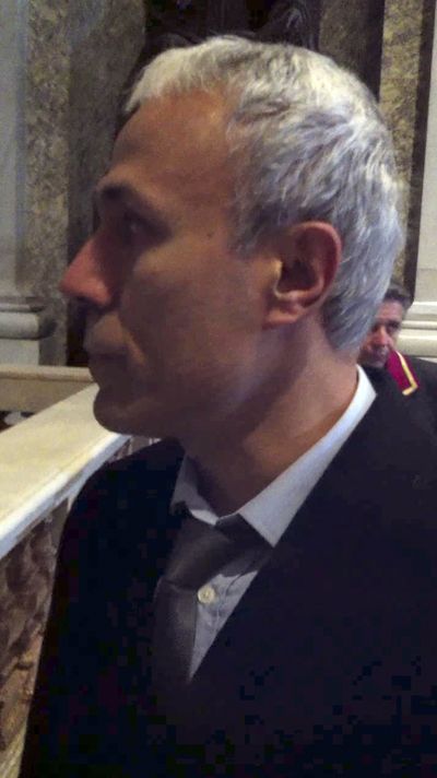 Mehmet Ali Agca stands inside St. Peters Basilica at the Vatican on Saturday. He shot John Paul II in 1981. (Associated Press)