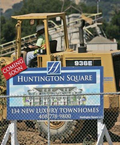 Construction is under way for a development of new homes in Morgan Hill, Calif. Home construction rose more than expected last month.  (Associated Press / The Spokesman-Review)