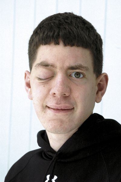 Jacob Walk, 18, of Orofino, Idaho, who is blind in his right eye and deaf in his left ear, is  seeking disability compensation.  (Associated Press)