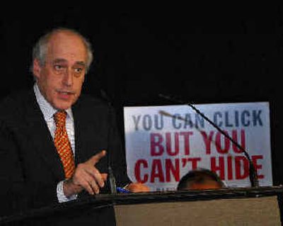 
Motion Picture Association of America President Dan Glickman speaks at a new conference Thursday.
 (Associated Press / The Spokesman-Review)