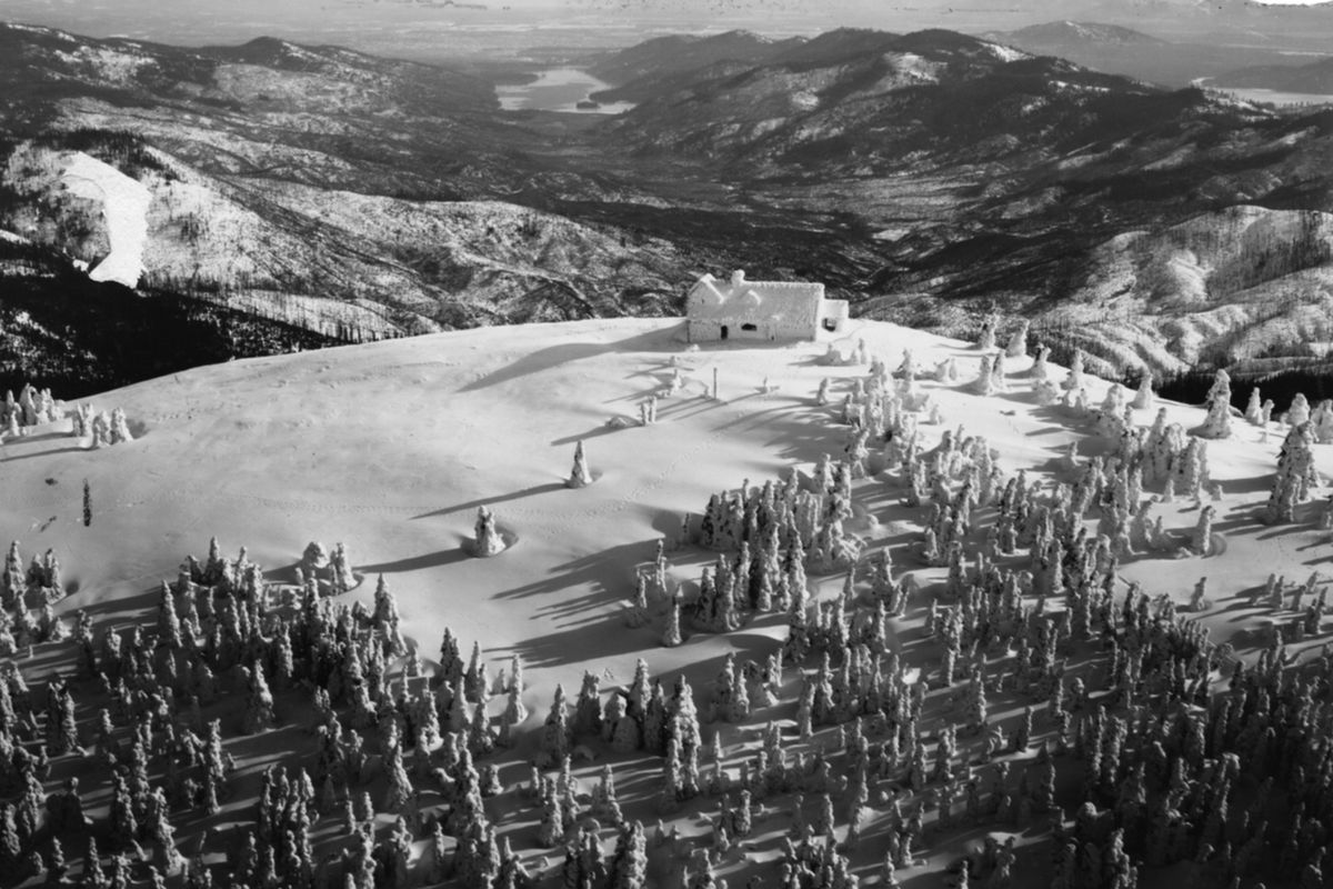 The Vista House was constructed by CCC crews in 1933 on top of Mount Spokane.