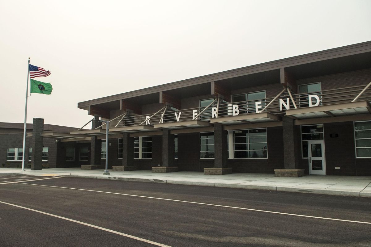 Riverbend Elementary School in Greenacres is photographed on Monday, Aug. 20, 2018. The new school in the Central Valley School District is one of several school projects funded by a construction bond approved by voters in 2015. (Kathy Plonka / The Spokesman-Review)