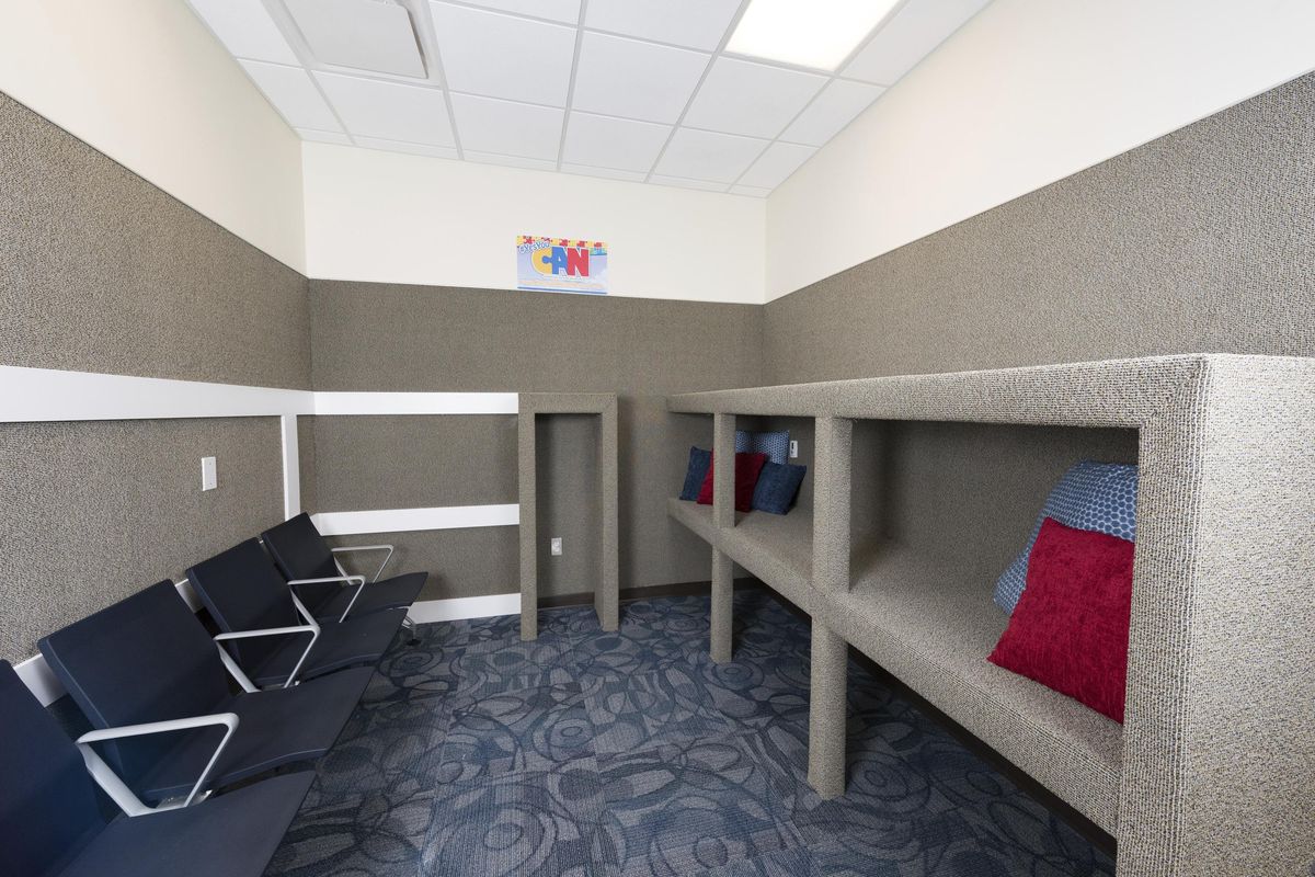 This undated photo shows the Myrtle Beach Airport Quiet Room in South Carolina. The area is designed for use as a calm space for travelers on the autism spectrum, especially children flying with their families who can benefit from a quiet space away from the usual hustle and bustle of most airports. It