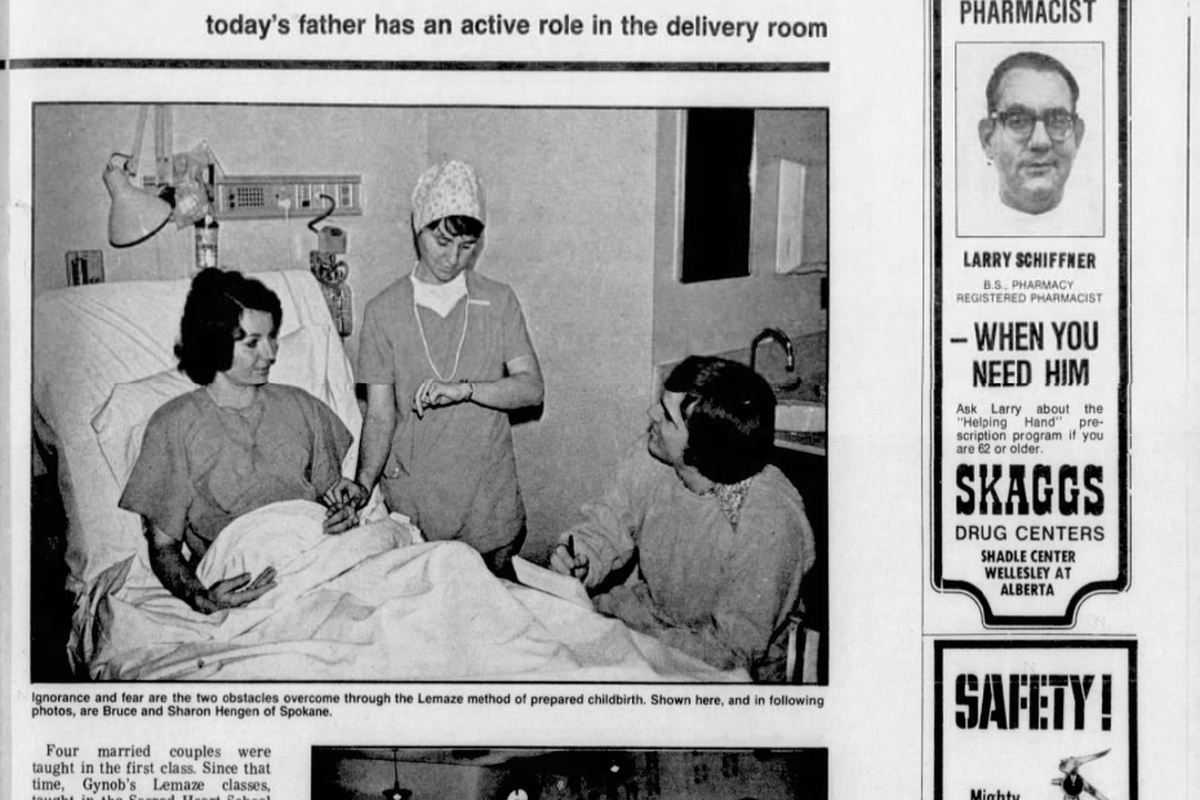 The Spokesman-Review’s Sunday magazine on July 6, 1975, noted a new trend in child birth: husbands helping in the delivery room, thanks to Lamaze classes. (Spokesman-Review archives)