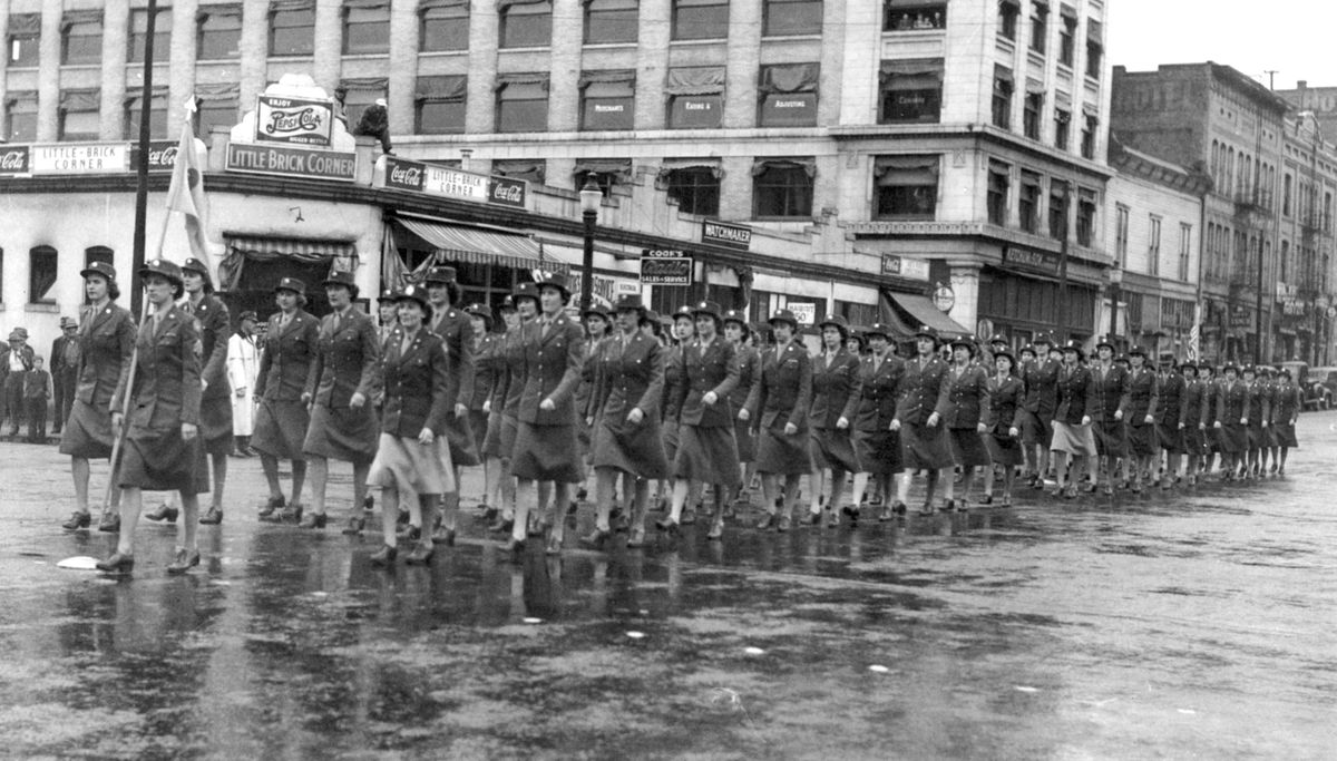 1944 - Members of the Women’s Army Corps march in Spokane
