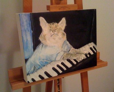 A painting of Fatso, the Keyboard Cat, by artist Bud Cadell, is circulating on the Internet (The Spokesman-Review)