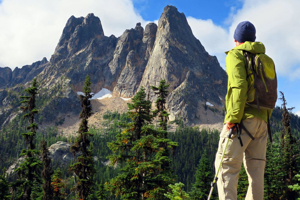 The Early Winters Spires stand over Washington Pass on the North Cascades Highway. (John Nelson)