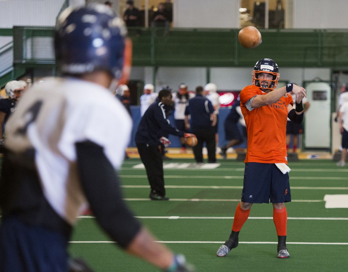 Spokane Shock quarterback Erik Meyer is the reigning Most Valuable Player of the Arena Football League. (Jesse Tinsley)