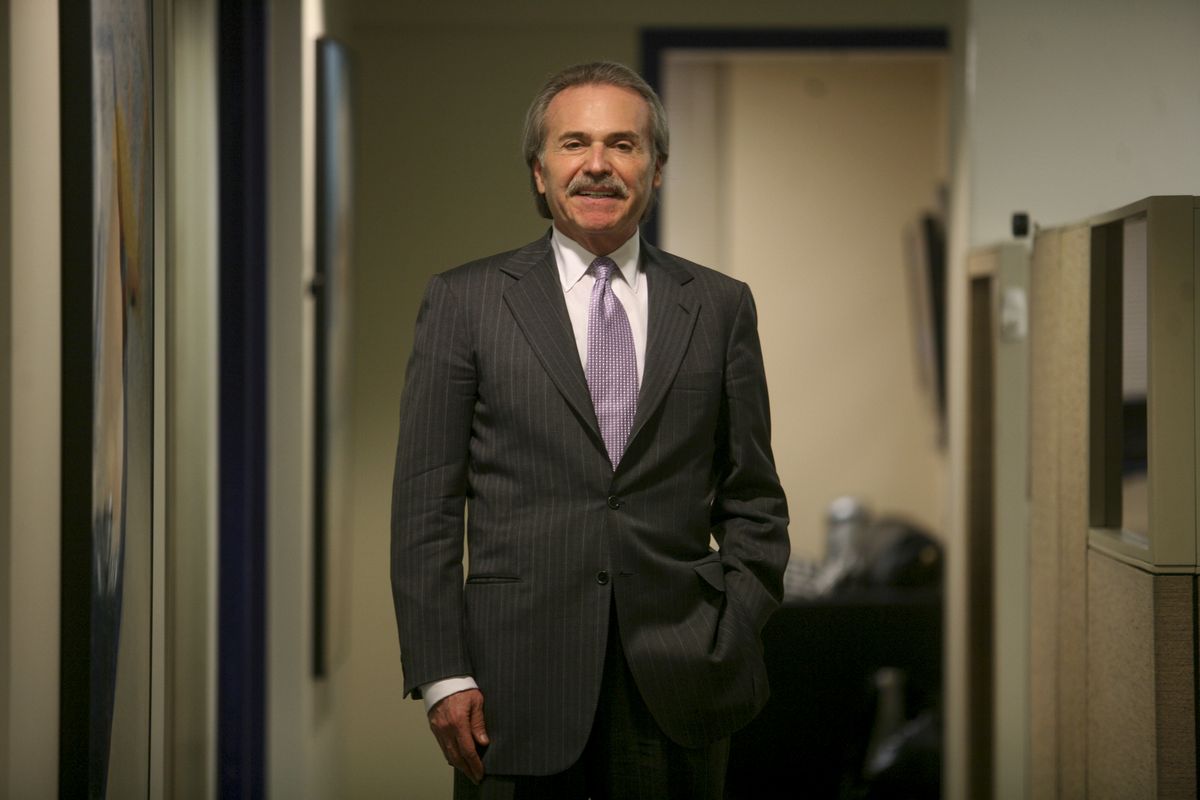 David Pecker, chairman of American Media Inc. and publisher of the National Enquirer, poses for a photo at his office in New York on Feb. 25, 2010.  (HIROKO MASUIKE)