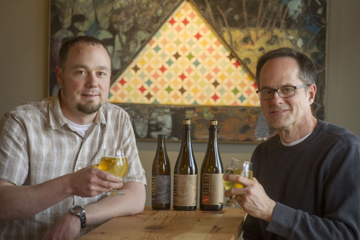 Austin Dickey and Rick Hastings opened Liberty Ciderworks tasting room at 164 S. Washington St., Suite 300. (Colin Mulvany)