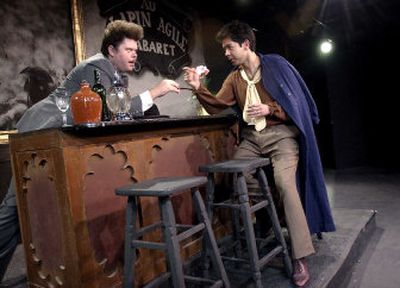 
Jeremy Lindholm acts the part of Albert Einstein while Paul Villabrille plays Pablo Picasso in Spokane Civic Theatre's production of 