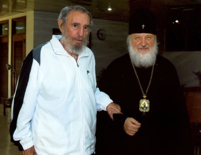 Cuba’s  Fidel Castro stands with  Metropolitan Kirill in Havana in this October photo.  (Associated Press / The Spokesman-Review)