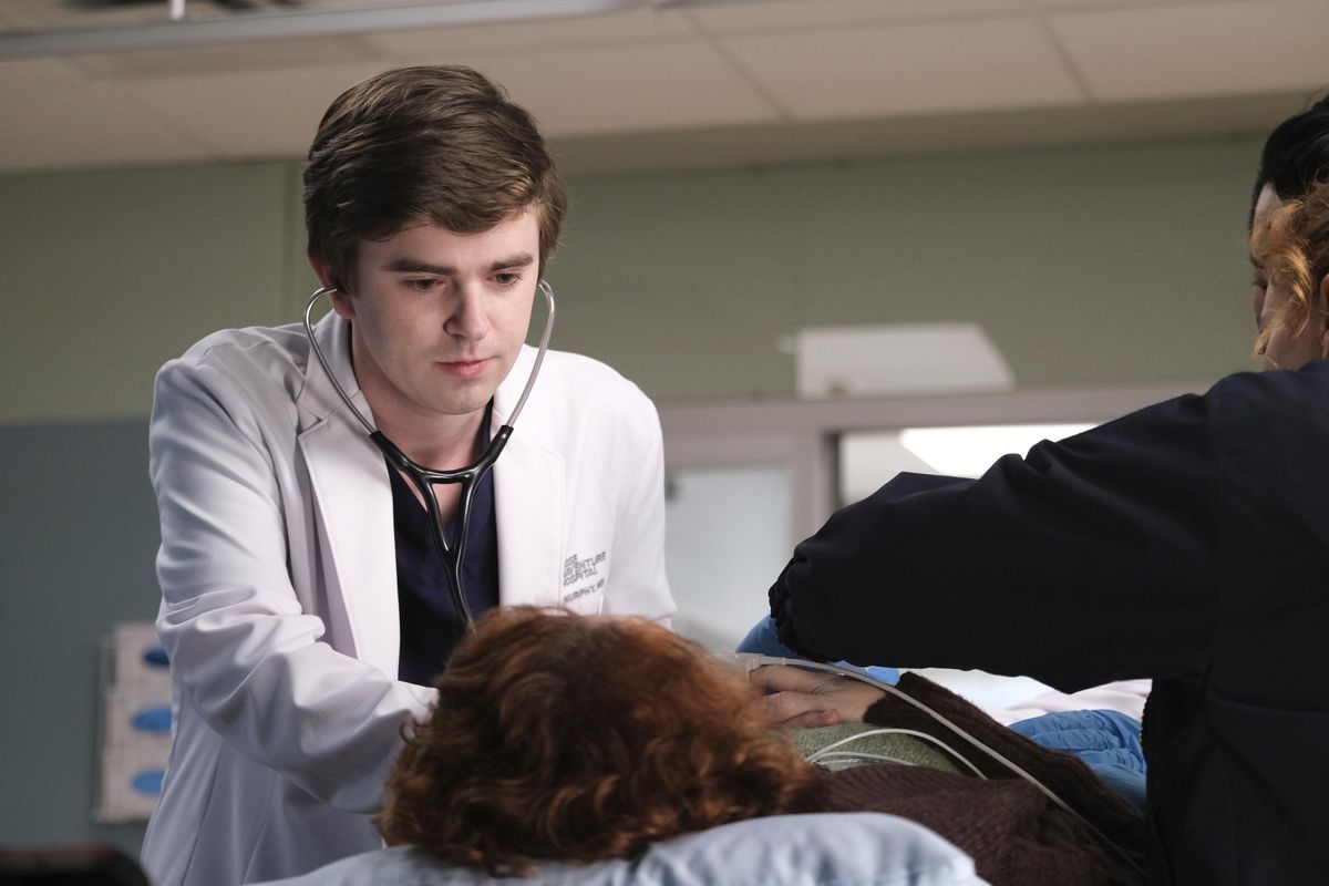Actor Freddie Highmore in a scene from “The Good Doctor.” They may only play doctors on TV, but they’re giving real-life help to hospitals that have taken a hit from the coronavirus outbreak. The Fox medical series “The Resident” has donated some of its on-set masks and gowns to a hospital in Atlanta, where it shoots, and the ABC show “The Good Doctor” is moving to do the same in its home base of Vancouver, Canada. (Liane Hentscher / Associated Press)