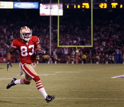 
San Francisco's Arnaz Battle runs a reverse to score the winning touchdown with 22 seconds remaining. Associated Press
 (Associated Press / The Spokesman-Review)