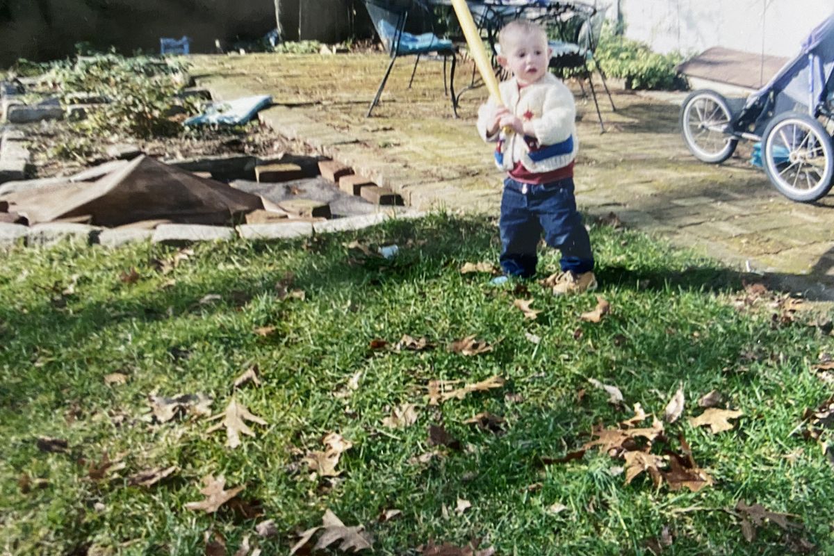 Milo Condran, 2, swings a wiffle bat.  (Courtesy of Ed Condran)