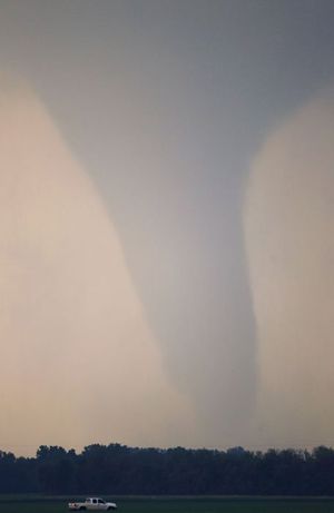 Tornado on the ground in Kansas