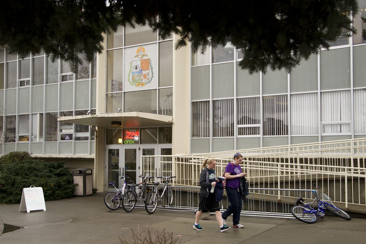 Gonzaga University plans to spend $14 million to build a parking garage on campus. Later it plans to replace its aging student union building called the COG. (Colin Mulvany)