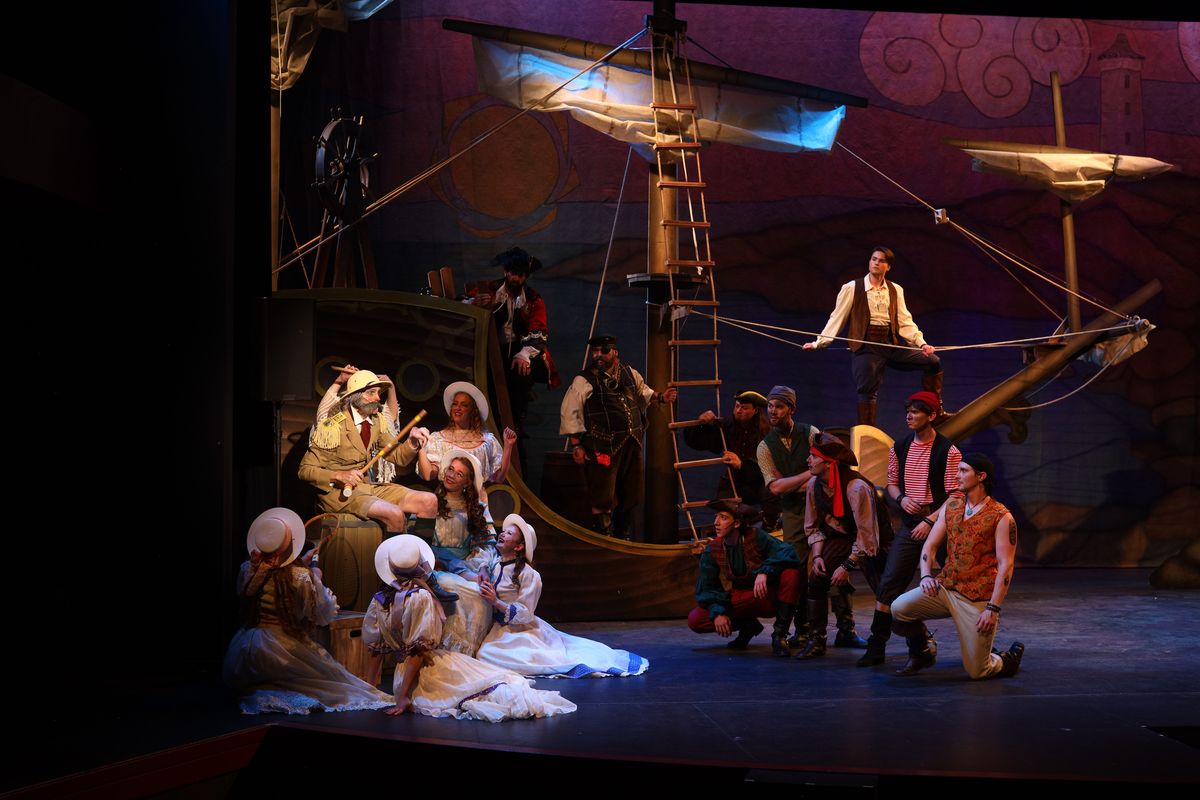 The cast of Spokane Valley Summer Theatre’s “Pirates of Penzance,” running through July 6 at University High School. (Courtesy of Dylan K Johnson)