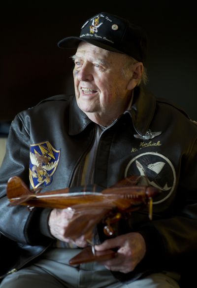 Former Army Air Corps pilot Kirk Kirkpatrick, 89, was one of the original Flying Tigers who helped defend China in World War II. Kirkpatrick presented an oral history at Touchmark retirement community on May 1. He also is looking forward to participating as a guest of honor at various Lilac Festival functions, including the military luncheon. (Colin Mulvany)