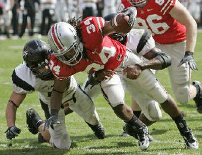 
Ohio State's Maurice Wells (34) runs for a TD. 
 (Associated Press / The Spokesman-Review)