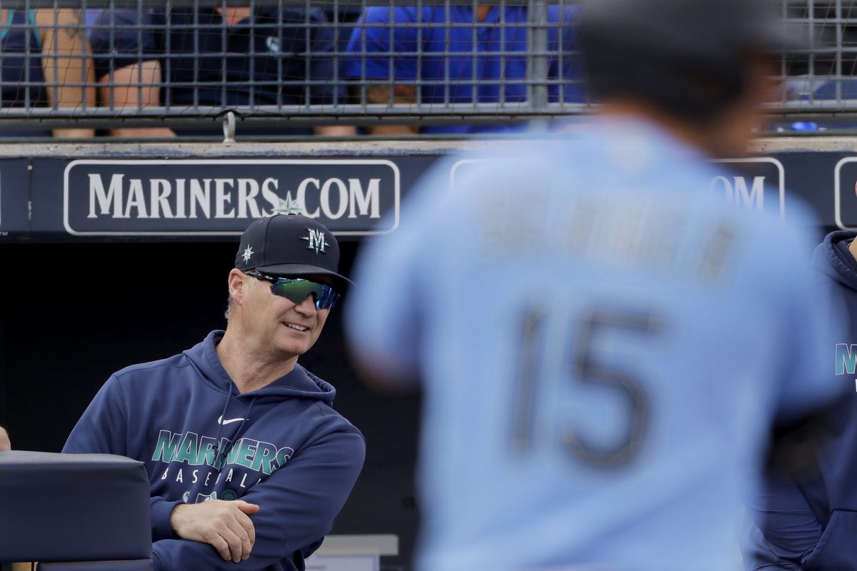 Seattle Mariners manager Scott Servais is charged with taking his young team’s potential and building a long-awaited playoff participant.  (Associated Press)