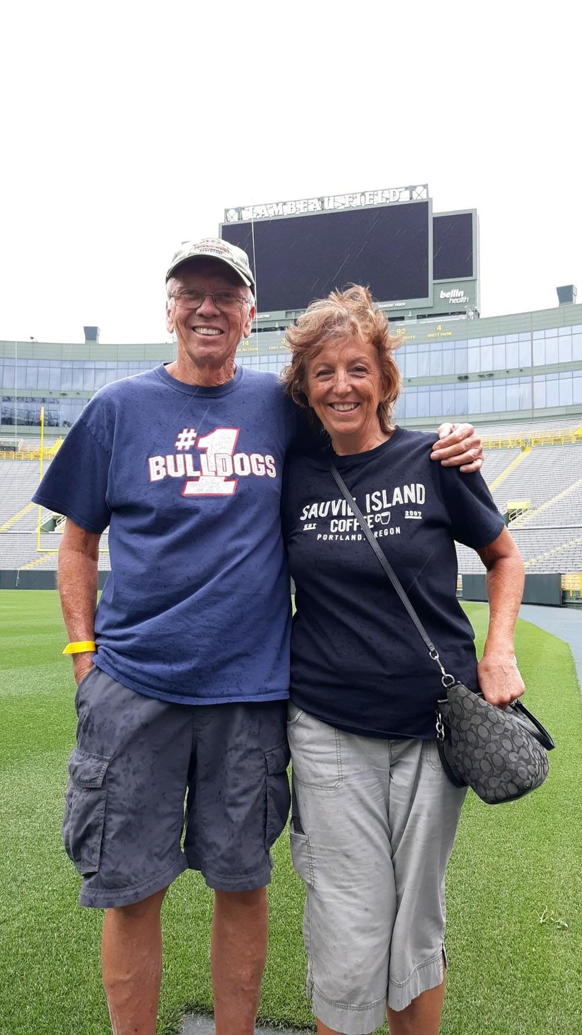 Cliff and Eileen Dugger, retirees who live near Diamond Lake, just returned home from a summer cross-country trek, with her cycling more than 3,000 miles. He drove the truck and trailer. Along the way, they stopped in Wisconsin to do some sight-seeing. (Courtesy)
