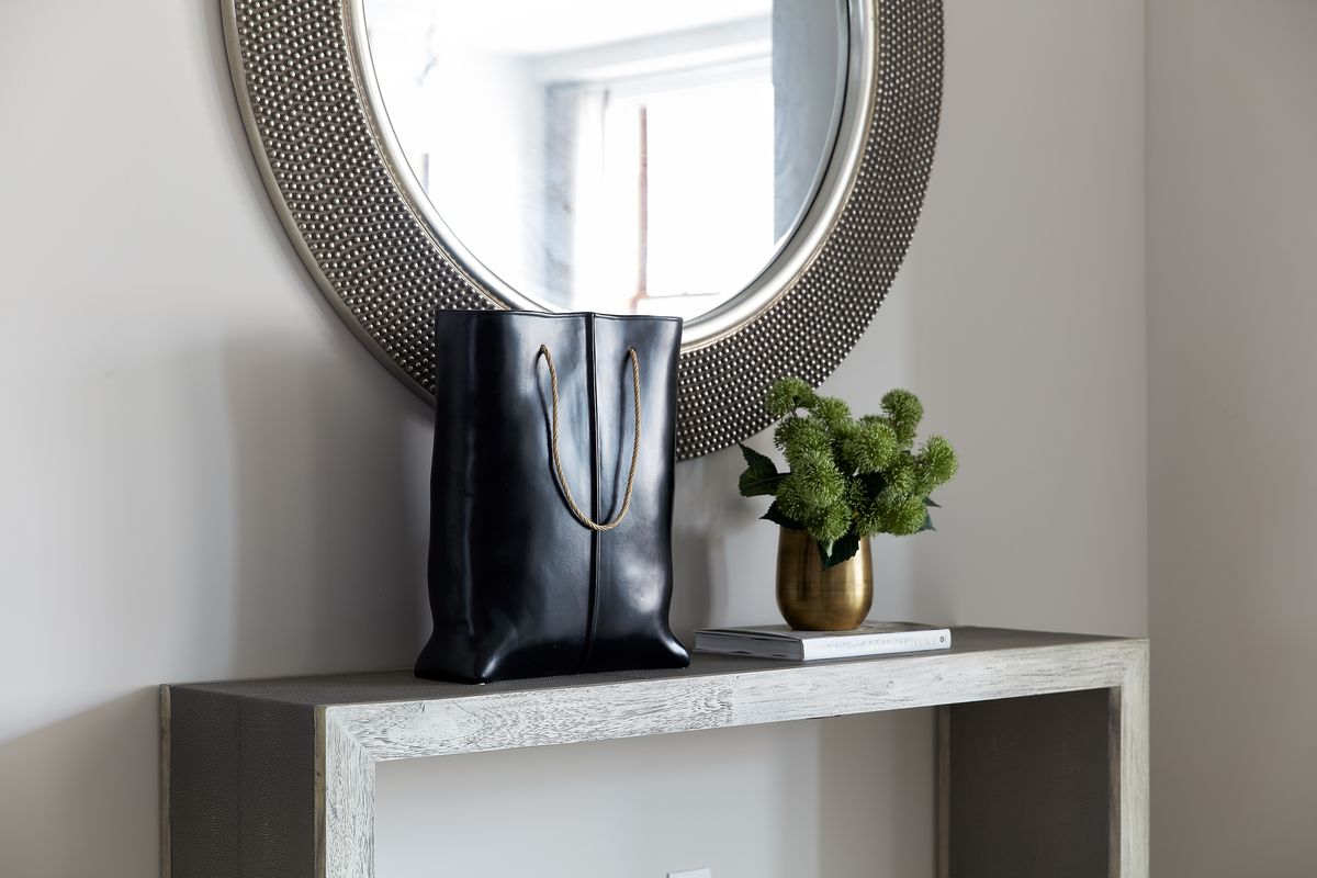 An entry console provides functionality and makes a design statement.  (Scott Gabriel Morris/TNS)