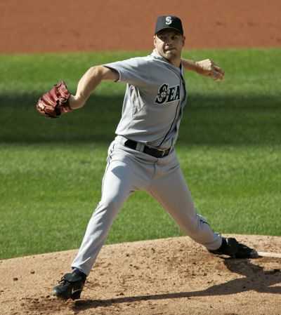 Mariners starter Jarrod Washburn pitched well again, but didn’t get the win – again. (Associated Press / The Spokesman-Review)